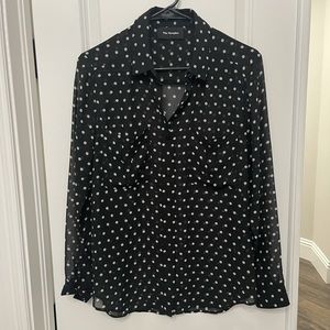 Polka dot barely worn button down